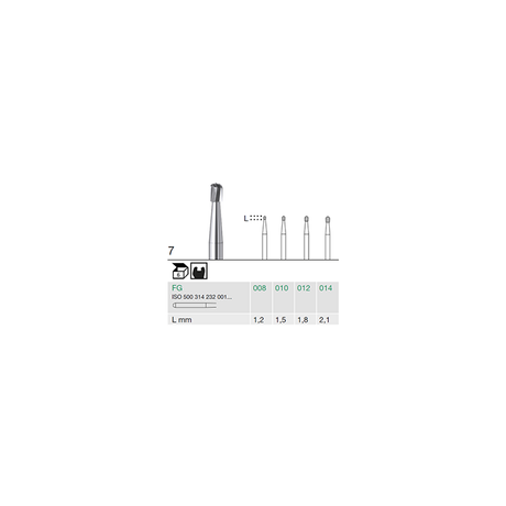 Busch 7 008 FG PEAR CARBIDE - (Pack of 6) Bur Made in Germany