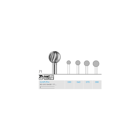 Busch 71 060 HP CUTTER ROUND STEEL - (Pack of 6) Bur Made in Germany
