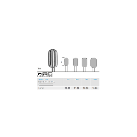 Busch 72 080 HP CUTTER CYL STEEL - (Pack of 6) Bur Made in Germany