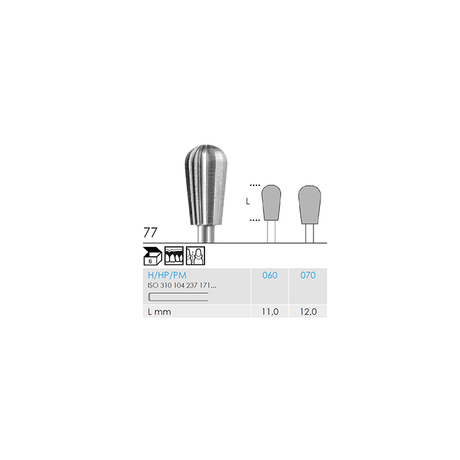 Busch 77 070 HP CUTTER PEAR STEEL - (Pack of 6) Bur Made in Germany