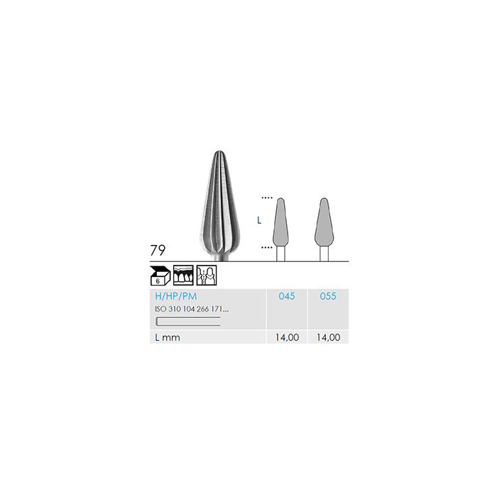 Busch 79 055 HP CUTTER BUD STEEL - (Pack of 6) Bur Made in Germany