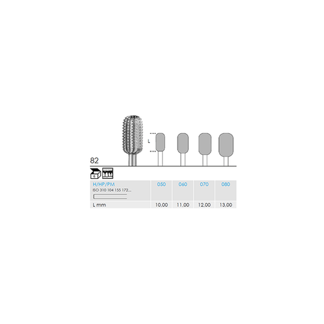 Busch 82 070 HP CUTTER CYL CC STEEL - (Pack of 6) Bur Made in Germany