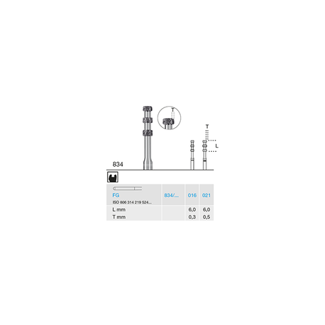 Busch 834 021 FG DIAMOND - (Pack of 6) Bur Made in Germany