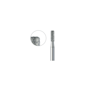 835KR 010 FG diamond cylinder dental bur medium grit for cavity and crown preparation, rounded edge, pack of 6