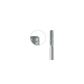 836KR 014 FG diamond cylinder dental bur medium grit for cavity and crown preparation, rounded edge ISO 806 314 157 524 014