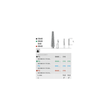 6848 018 FG diamond cone flat coarse grit dental bur for crown preparation, green ring, ISO 806 314 173 534 018