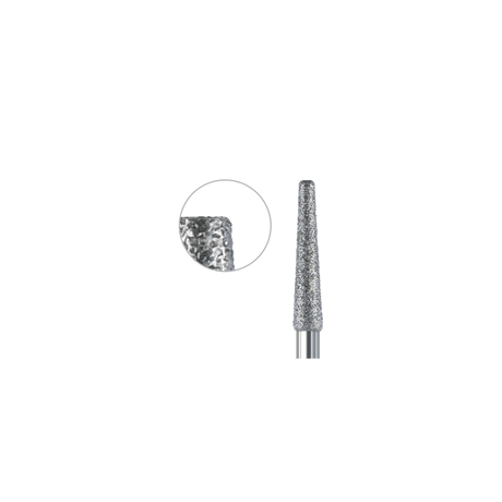 6848KR 016 FG coarse diamond dental bur cone rounded edge for crown preparation, green ring, ISO 806 314 553 534 016