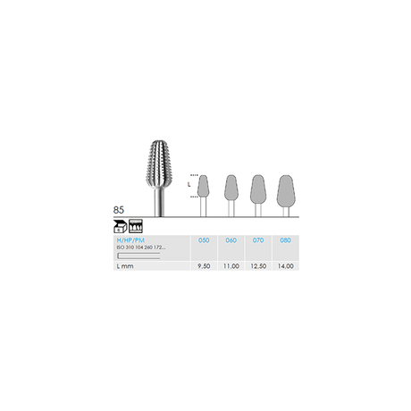 Busch 85 060 HP CUTTER BUD CC STEEL - (Pack of 6) Bur Made in Germany