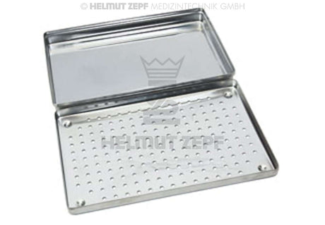 Sterilization Tray Norm 1/1 Non-Perforated Stainless Steel Cover 28x18x2.5cm by Helmut Zepf