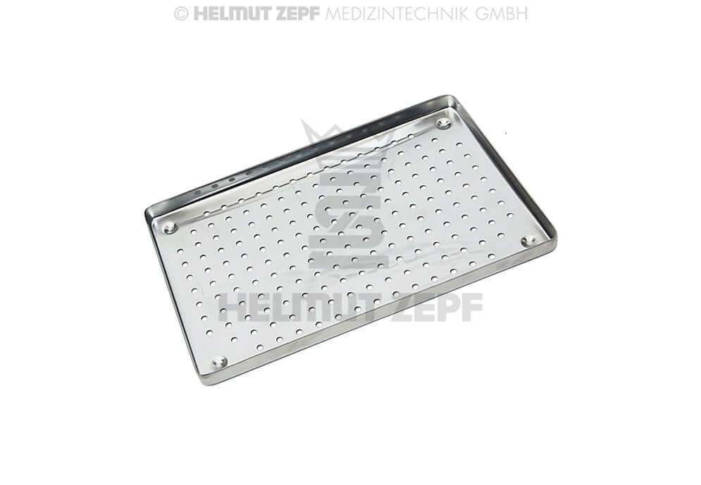 Sterilization Tray Norm Bottom 1/1 Perforated Stainless Steel 284x183x17mm by Helmut Zepf Medizintechnik