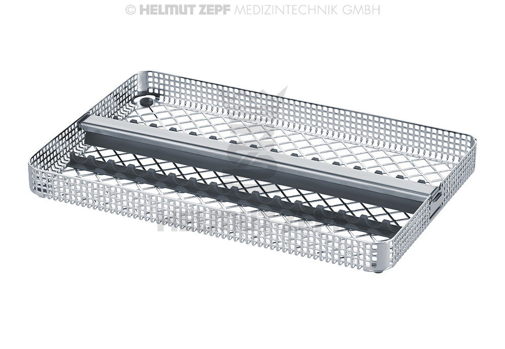 Dental Cassettes Surgical Instrument Wash Tray 1/1 with 2 Supports & Retainer 275x178x24mm 85.180.00