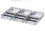 Dental Cassettes 1/3 Washbasket Tray for 5 Instruments with 2 Supports & Retainer 178x90x24mm