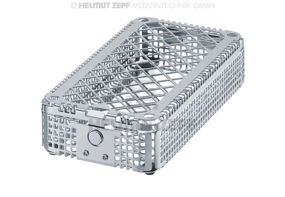 Dental Instrument Cassette Washbasket 1/3 with Press Button Lock New Generation 2014 by Helmut Zepf No. 85.192.50