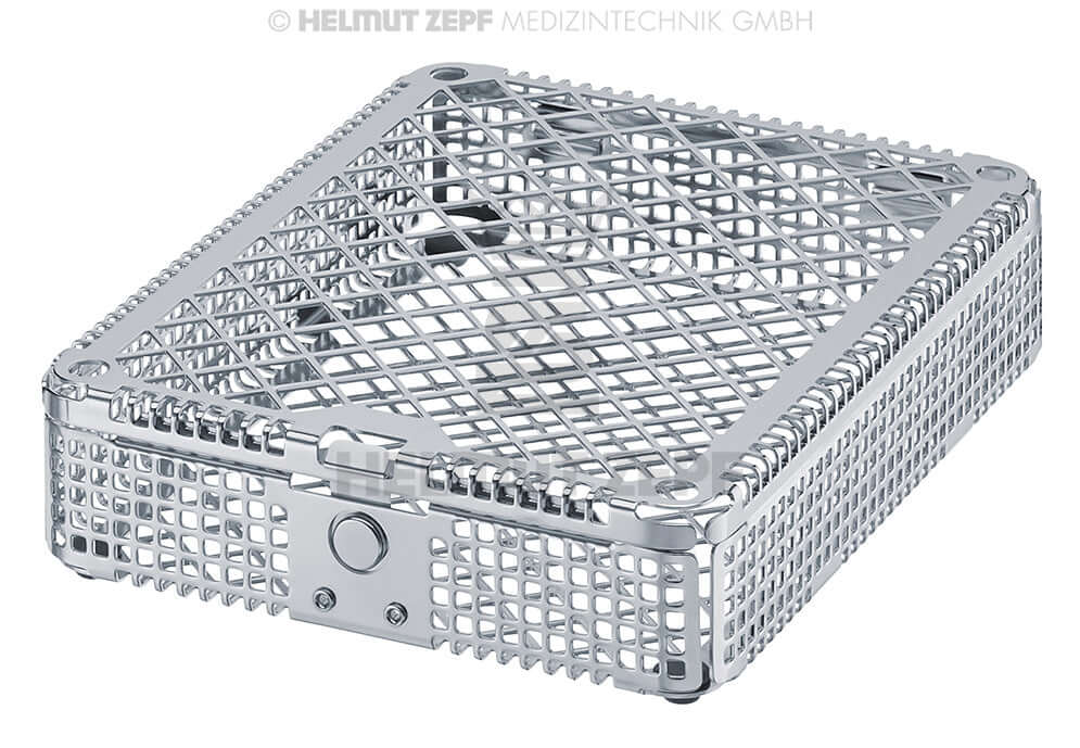 Dental Instrument Cassette Washbasket 1/2 by Helmut Zepf No. 85.194.00 - Stainless Steel Half-Size Tray