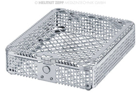 Dental Instrument Cassette Washbasket 1/2 by Helmut Zepf No. 85.194.00 - Stainless Steel Half-Size Tray