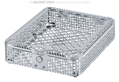 Dental Instrument Cassette Washbasket 1/2 by Helmut Zepf No. 85.194.00 - Stainless Steel Half-Size Tray
