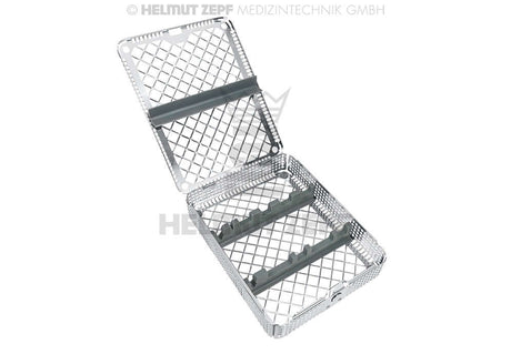 Dental Instrument Cassette Washbasket Half Size for Micro Instruments with Retainer by Helmut Zepf 85.194.20