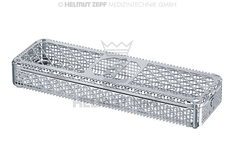 Dental Instrument Cassette Washbasket Longitudinal 1/1 x 1/2 with Lid & Press Button Lock Helmut Zepf 85.194.50