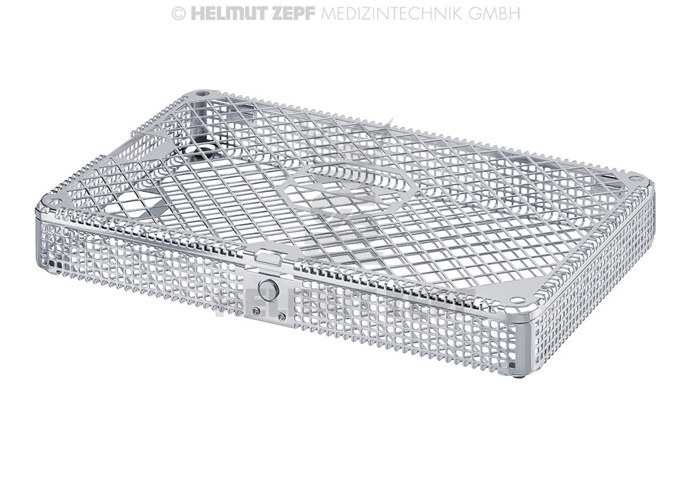 dental sterilization tray with lid and press button 275x178x37mm mesh washbasket for low sterilization container 310x190x40mm