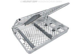 Helmut Zepf dental instrument cassette washbasket for 6 chisels, 4 drills, 2 mixing cups with silicone profile, No. 85.195.60