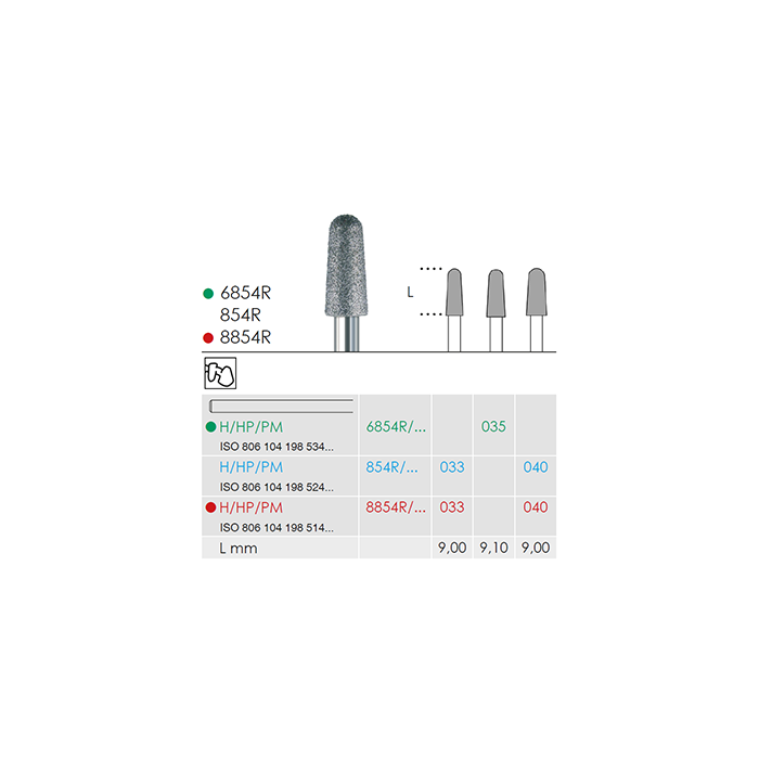 Busch 6854R 035 HP DIAMOND COARSE - (Pack of 1) Bur Made in Germany