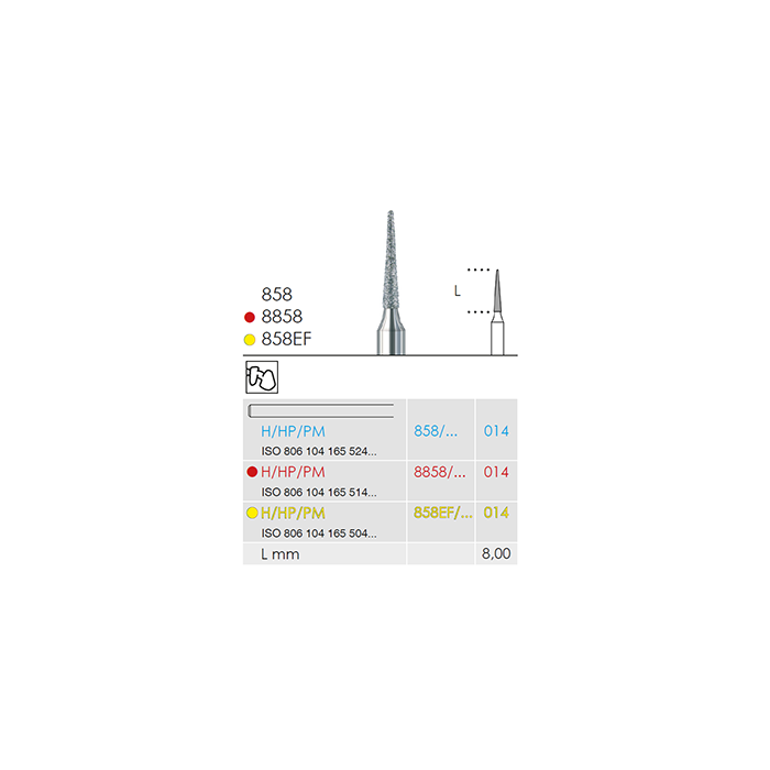 Busch 858EF 014 HP DIAMOND EXTRA-FINE - (Pack of 2) Bur Made in Germany