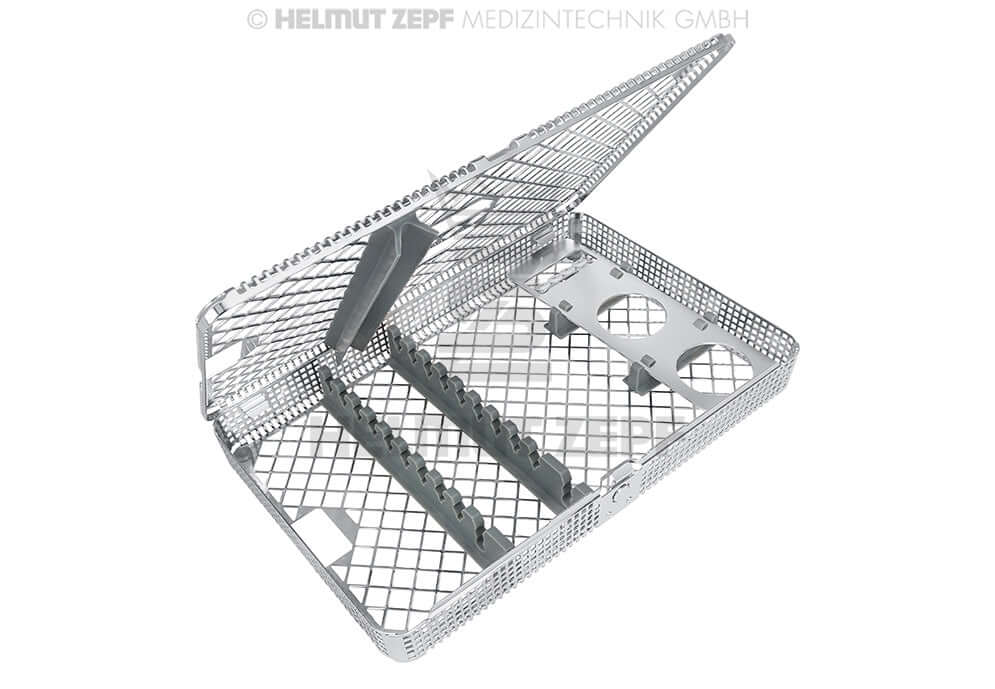 Helmut Zepf Dental Cassettes 85.995.01 Washbasket for 11 Instruments, 2 Mixing Cups & 4 Burs – Sterilization Tray