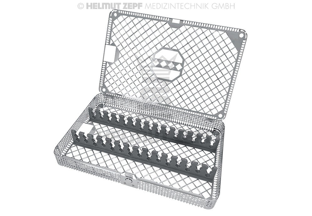 Dental Cassettes Washbasket 1/1 for 15 Instruments - Sterilization Tray 85.995.20 by Helmut Zepf