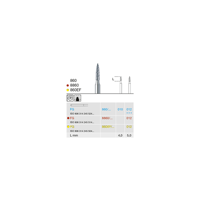 Busch 860 010 FG DIAMOND - (Pack of 6) Bur Made in Germany