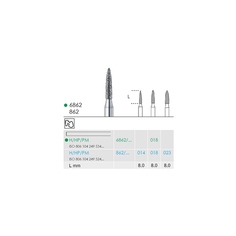 Busch 862 023 HP DIAMOND - (Pack of 2) Bur Made in Germany