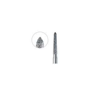 diamond coarse torpedo conical dental bur 6878K 023 FG for crown preparation, coarse grit green ring ISO 806 314 298 534 023