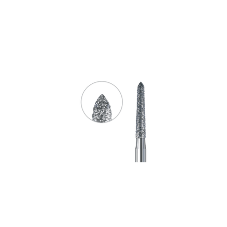 diamond torpedo conical coarse grit dental bur 6878K 016 FG green ring crown preparation ISO 806 314 298 534 016