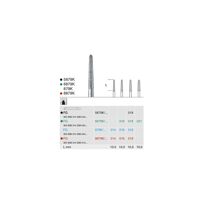 Busch 5879K 018 FG DIAMOND VERY COARSE - (Pack of 6) Bur Made in Germany