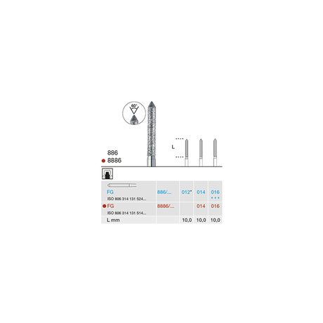 Busch 886 016 FG DIAMOND - (Pack of 6) Bur Made in Germany