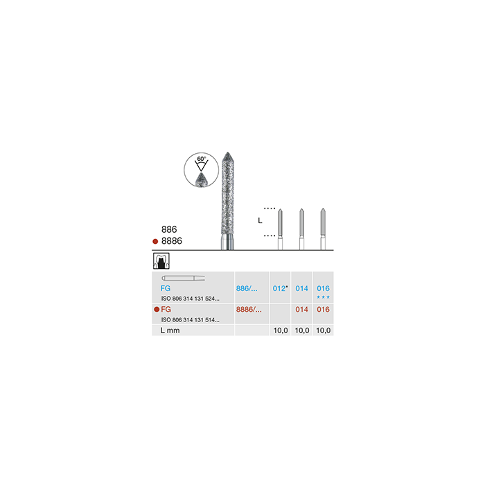 Busch 8886 014 FG DIAMOND FINE - (Pack of 2) Bur Made in Germany