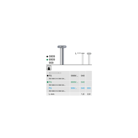 Busch 909 055 FG DIAMOND - (Pack of 2) Bur Made in Germany
