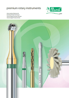 Busch Catalog cover featuring premium rotary instruments, dental burs, and tools by Busch & Co. for dentistry and dental technique