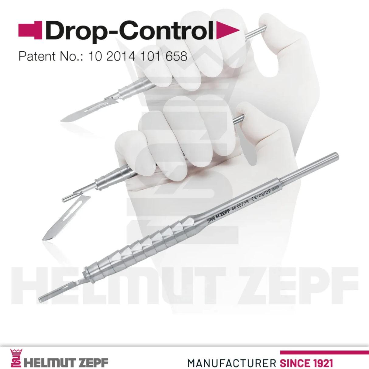 Helmut Zepf 46.007.18 ZEPF Drop-Control Scalpel Blade Holder Dental Instrument Made in Germany