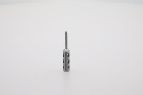 Helmut Zepf 08.910.13 dental trephine inside diameter 5.0 mm - upright view showing cutting teeth and depth graduation
