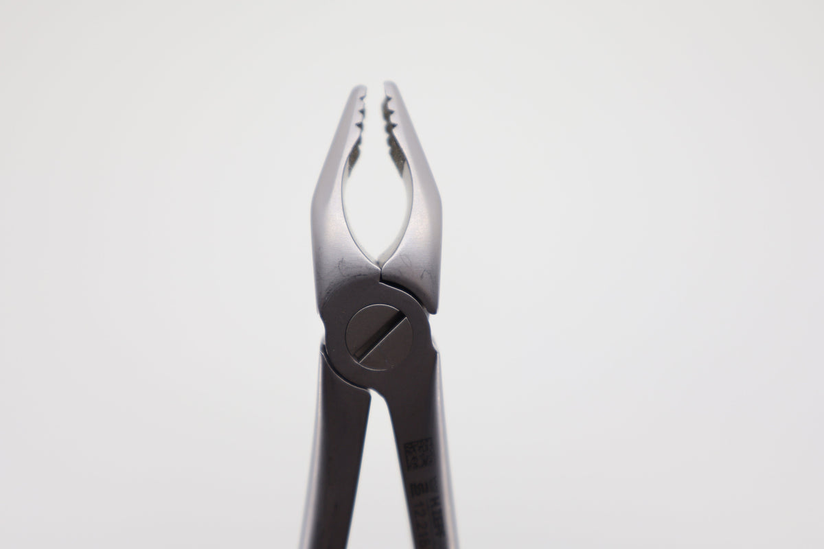 Helmut Zepf 12.218.00ZD #18 Modified upper left molar extraction forceps - beaks front view