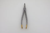 Helmut Zepf 12.045.15ZD #45Sb lower jaw root tip extraction forceps, diamond coated, Rescue-Line - full front view