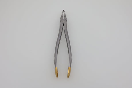 Helmut Zepf 12.051.15ZD #51Sb upper jaw root tip extraction forceps, diamond coated, Rescue-Line - full front view