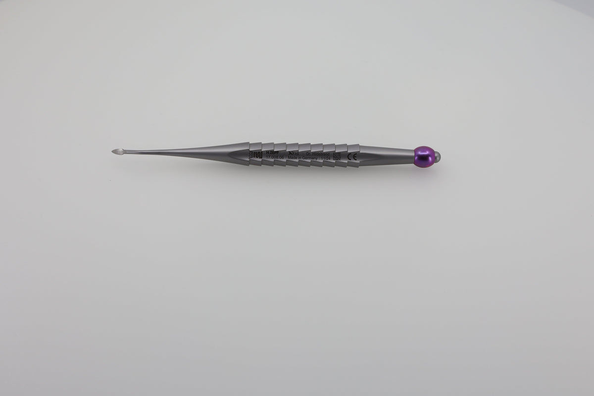 Helmut Zepf 17.008.06 X-Tool Syndesmotome luxator - full side view with knurled handle