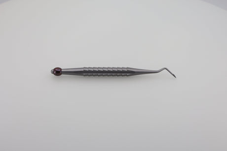 Root tip elevator with angled pick and X-tool handle, designed for precise retrieval of root tips during dental procedures.