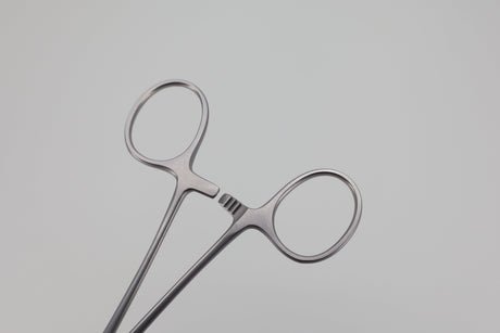 Mosquito hemostatic forceps 23.055.12KFO, ratchet and finger rings