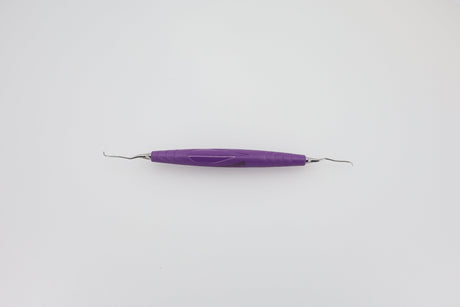 Gracey Curette, M5 Deep Scaling (GRA 11/12), for Mesial Surfaces of Premolars/Molars, Skewed for Optimal Placement - ZEPF-bIONIK QuickFix Handle in Signal Purple | Helmut Zepf No. 24.204.11GM5