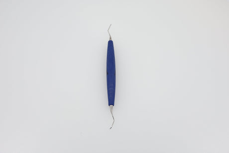 M5 Deep Scaling Gracey Special Curette (GRA 13/14), for Distal surfaces of Premolars / Molars, Skewed for Optimal Placement - ZEPF-bIONIK QuickFix Handle in Cobalt Blue | Helmut Zepf No. 24.207.13GM5