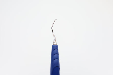 M5 Deep Scaling Gracey Special Curette (GRA 13/14), for Distal surfaces of Premolars / Molars, Skewed for Optimal Placement - ZEPF-bIONIK QuickFix Handle in Cobalt Blue | Helmut Zepf No. 24.207.13GM5