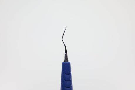 M5 Deep Scaling Gracey Special Curette (GRA 13/14), for Distal surfaces of Premolars / Molars, Skewed for Optimal Placement - ZEPF-bIONIK QuickFix Handle in Cobalt Blue | Helmut Zepf No. 24.207.13GM5