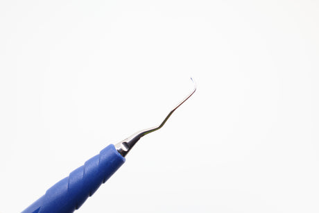 M5 Deep Scaling Gracey Special Curette (GRA 13/14), for Distal surfaces of Premolars / Molars, Skewed for Optimal Placement - ZEPF-bIONIK QuickFix Handle in Cobalt Blue | Helmut Zepf No. 24.207.13GM5